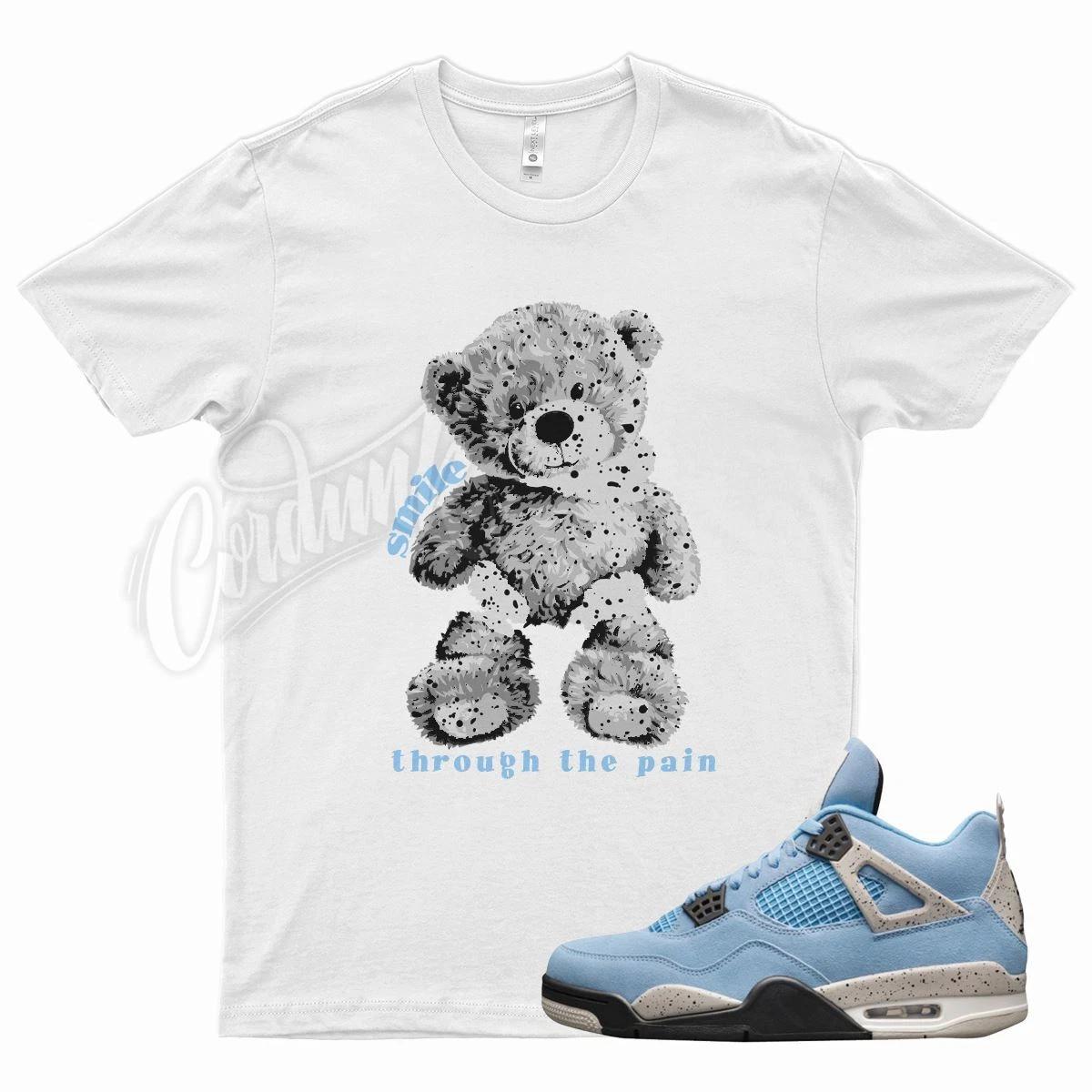 White SMILE T Shirt for J1 4 University Blue Tech Grey Cement 1 Powder UNC S