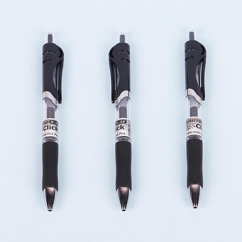 K35 Click Gel Pen 0.5mm Bullet Tip for Students and Office Use - Black, Red, Blue Signature & Note-taking Pen