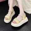 Platform Sandals Summer Fairy Wind Pearl Fashion Casual One Word Roman Beach Women's Shoes