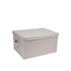 Storage Box - WE PUT EVERYTHING AWAY - M - Polyester Fabric - Beige - Lid Included
