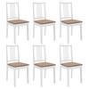 Vidaxl Chairs With Cushions, 6 Pcs, White, Solid Wood