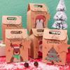 24pcs Thickened Christmas Candy Gift Box With Tag Cookies Packging Bags Kraft Paper Boxes  2025 Xmas