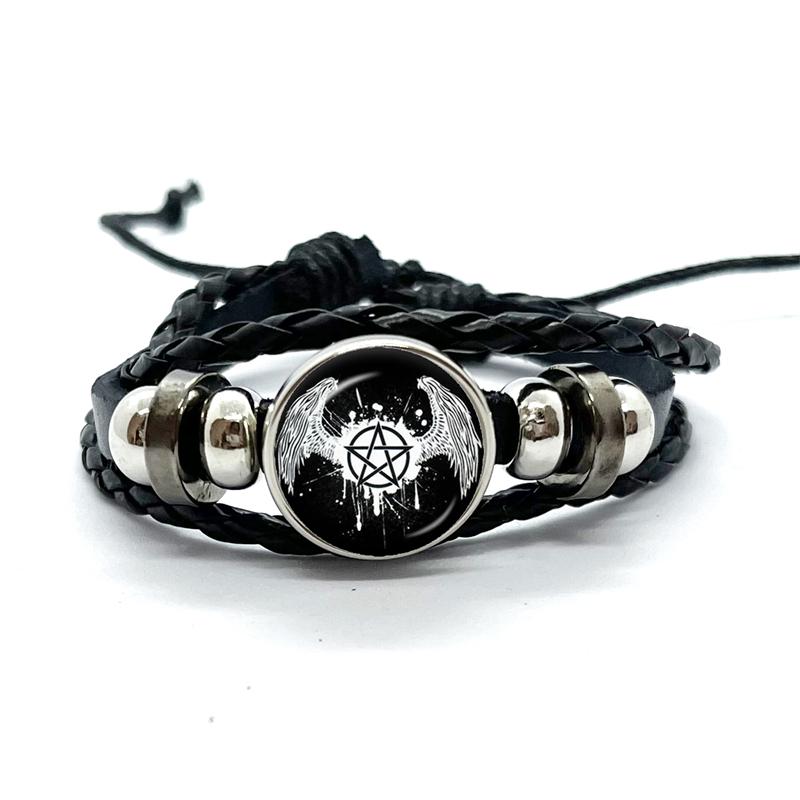 New Supernatural Sign Leather Bracelets Sam Dean Multilayer Braided Handmade Jewelry Gifts for Men Women