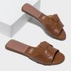 Sommer Designer Frau Flache Neue Hausschuhe Gewebt mit Bequemen frauen Schuhe Casual Bottom Hausschuhe Frauen 2024 Neue