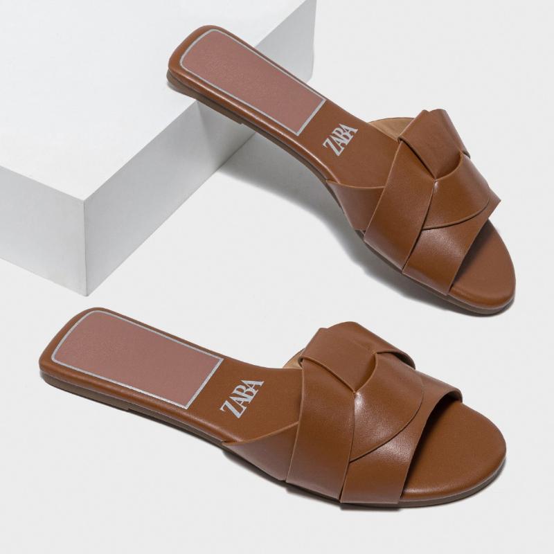 Sommer Designer Frau Flache Neue Hausschuhe Gewebt mit Bequemen frauen Schuhe Casual Bottom Hausschuhe Frauen 2024 Neue