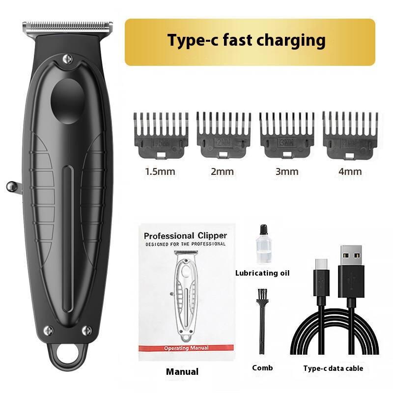 

Профессиональный электрический парикмахерский триммер для мужчин, машинка для стрижки бороды, беспроводная машинка для стрижки волос, перезаряжаемая, 0 мм чёрный