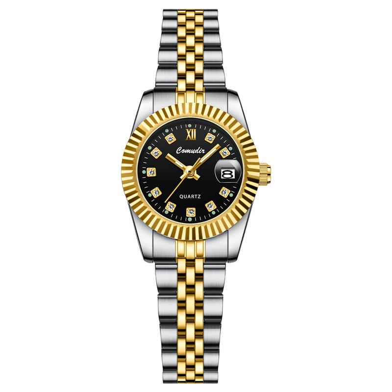 Luminous Waterproof Quartz Couple Watches - Men's & Women's Casual Pair with Calendar