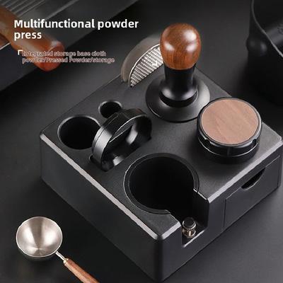 ABS Italienische Kaffeemaschinen-Griff Quadratischer Tamper-Ständer Schubladen-Artiges Pulververteilungswerkzeug Multifunktionale Aufbewahrungsbasis