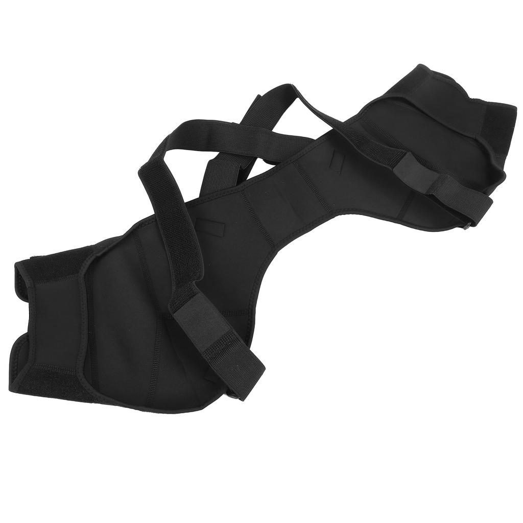 Double Shoulder Support Strap Nylon Relieve Pain Shoulder Compress Protector Wrap BraceM(15.75‑17.72in)