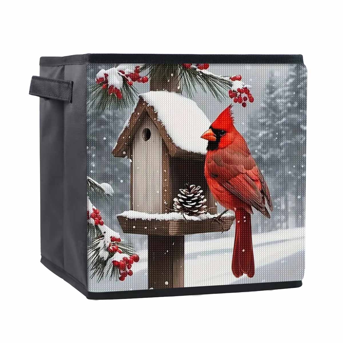 

Birds and Pinecones 5D Diamond Painting Storage Basket Full Round Drill Mosaic Diamond Embroidery Cross Stitch Kits Home Decor Home Decor 25cmx25cm