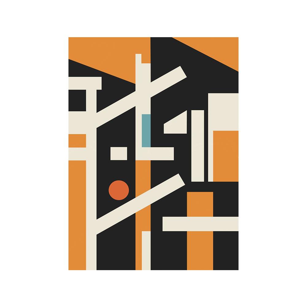 

Абстрактные постеры для выставки Баухаус, современные геометрические японские скандинавские настенные художественные картины на холсте, печатные изображения для декора гостиной 21x30cm No Framed