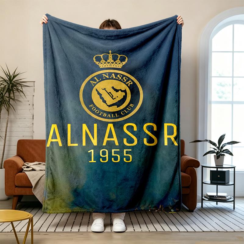 Al-Nassr FC Weich und bequem Flanell Geeignet für Sofas Wohnzimmer Outdoor-Camping Reisen und auch ein tolles Jubiläumsgeschenk