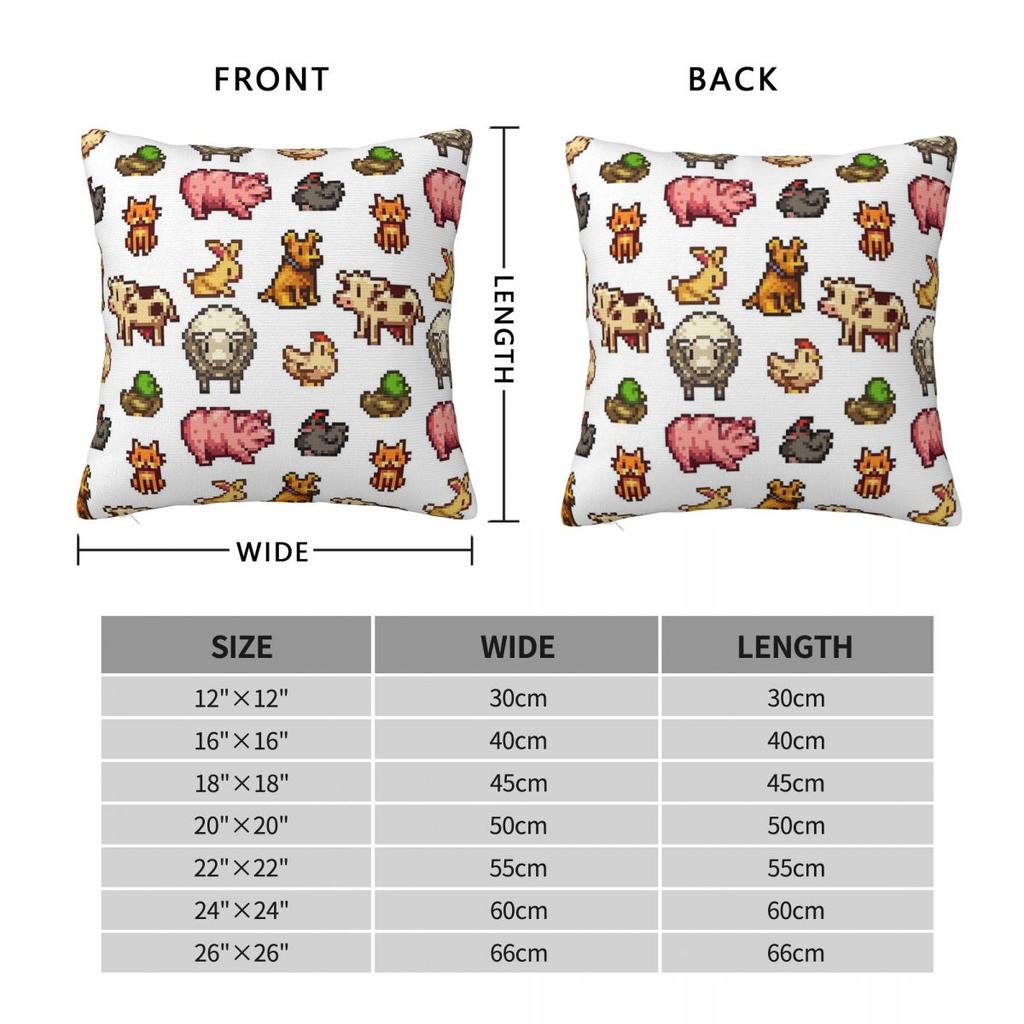 Federa Cuscino Quadrata Animali Stardew Valley Poliestere Lino Velluto Stampata Zip Decorativa Custodia Cuscino Divano Vendita all'Ingrosso