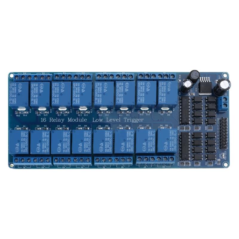 5V/12V/24V Relays Shield Module 16 Channel Relays Module with Optocoupler LM2576 Microcontrollers Interface Power Relays