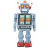 Rotating Robot Tin Toy, Interesting Electric Nostalgic Metal Tin Robot Toy for Kids and Adults (Blue)