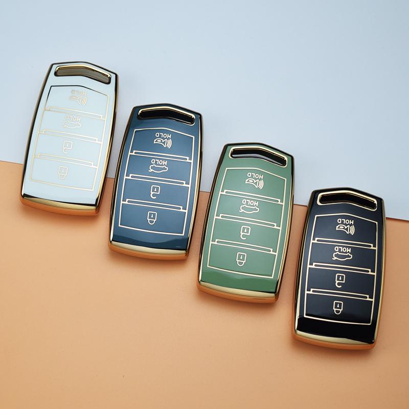 4 tasten TPU Auto Schlüssel Fall Abdeckung Shell Fob Halter für Hyundai Genesis G70 G80 G90 2017-2020 Auto schutz Zubehör