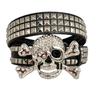 Subculture Gothic Rivet Belt, Punk Skull Rhindiamond Belt, Men's and Women's Street Dance Belt