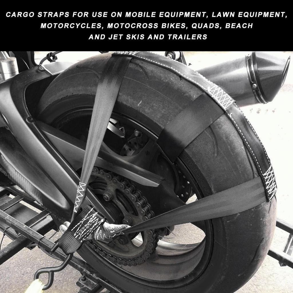 Motorcycle Rear Wheel Tie Down Strap, Transport Balance Tire Straps Strong Polyester Handlebar Belt, Universal Heavy Duty Rear Wheel Strap for