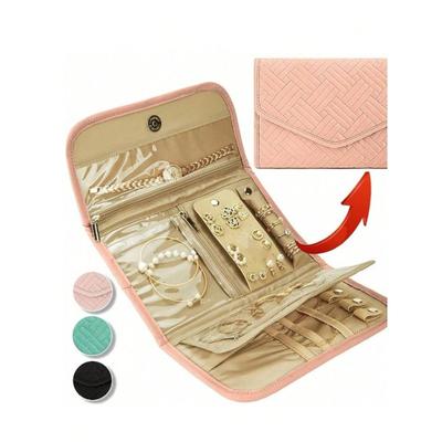 1pc Foldable Jewelry Storage Organizer, Practical Travel Jewelry Pouch, Earring Necklace Ring Jewelry Bag