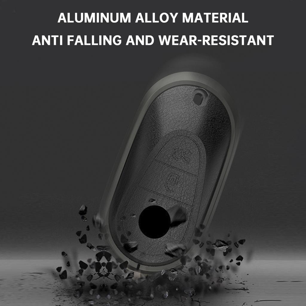 Leather Alloy Aluminum TPU Car Key White Case Cover For Benz GLC GLK CLS