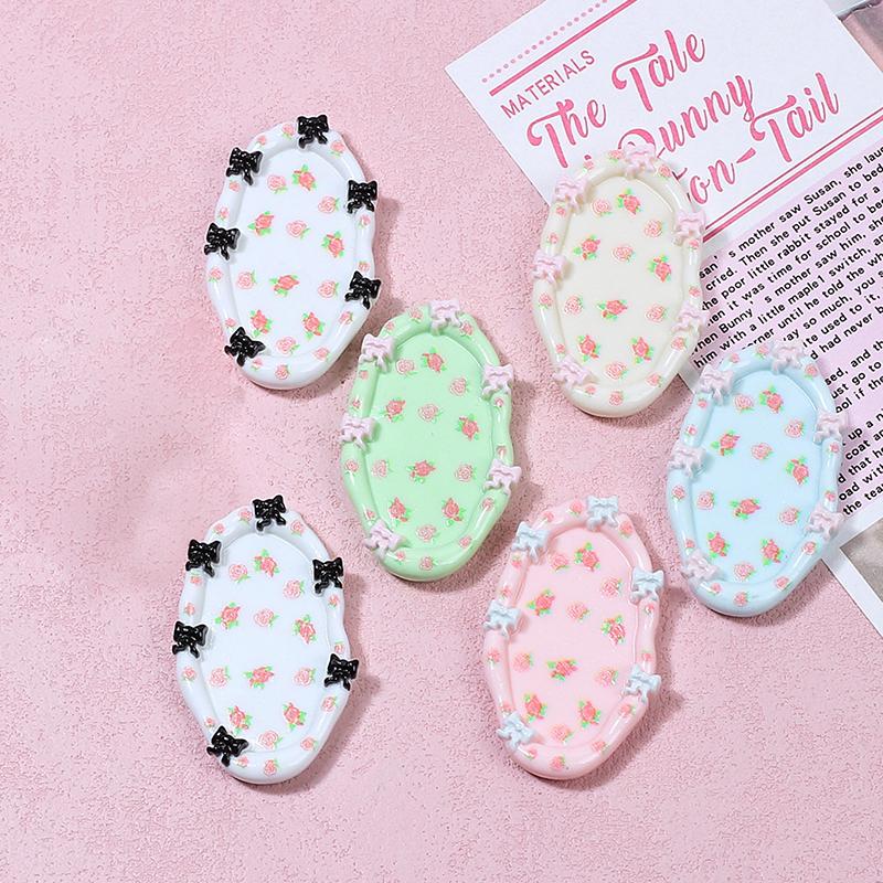 Colorful Ellipse Bow Tie Resin Paint Palette Mini Portable Nail Glue Mixed Tools Art Supplies Coloured Drawing Color Decorative