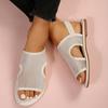 New Summer Flat-Bottomed Breathable Mesh Sandals Women'S Large-Size Casual Beach Cool Slippers Size 43