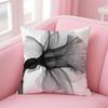 Black White Flower Cushion Cover Soft Plush Throw Pillow Cushion CoverDoubleSided Printed Pillow Case for Sofa Home Decor