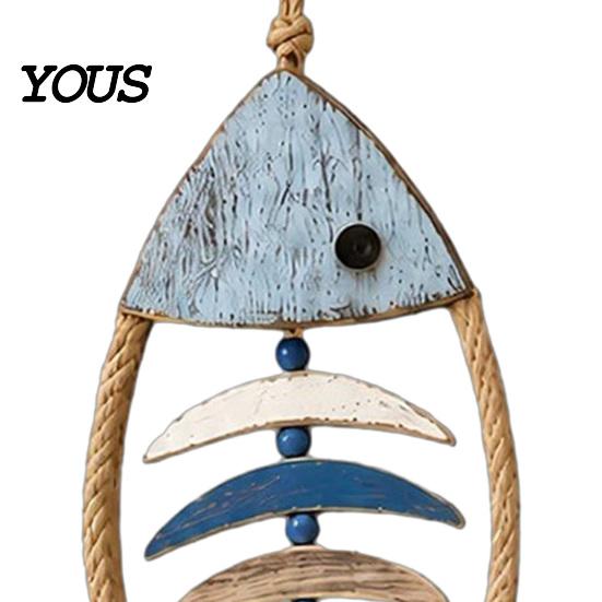 Anti Deformation Window Decoration Wooden Fish Wall Hanging Pendant With/Without LED Light, Nautical Decor, Coastal Theme Fishbone Wear Resistant