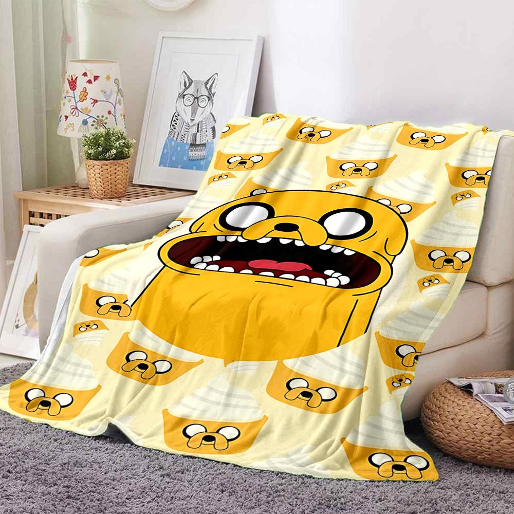 1pc Adventure Time Soft Skin-Friendly Flannel Blanket with Digital Printing, Various Sizes Available for Family, Friends, Birthday