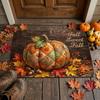 1pc Patchwork Pumpkin Retro Autumn Harvest Home Mat, Flannel Material, Thick Plush, Sponge Thickness 1.02 cm, Suitable for Entrance And Porch, Thanksg
