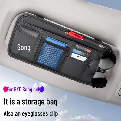 BYD Song Pro/Plus Bil Solskyddsorganisatör: Glasögonklämma, Korthållare, Dekorativ Förvaringspåse