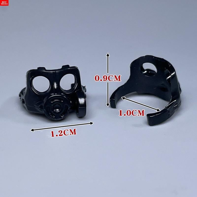 20pcs Black gas mask experiment 4cm Figure wear Headset Headgear Learning Construction Bricks Assembled Playthings Plastic Material Dolls Playthings