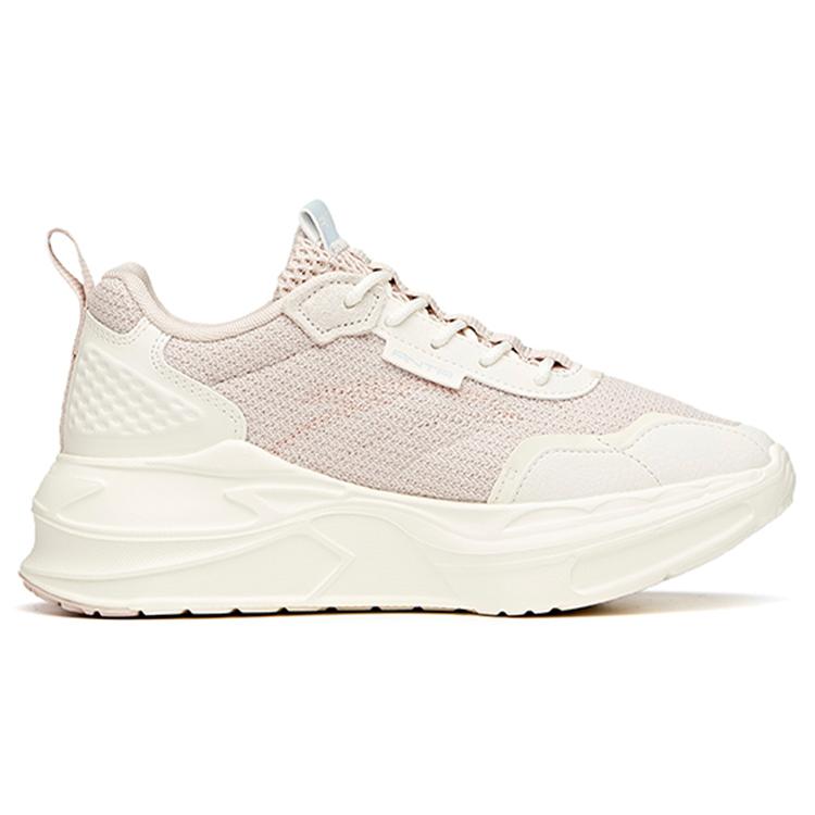 Anta Life Collection MIX Fission Cushioning Slip Resistant Abrasion Resistant Low Top Sports Casual Shoes Women's Ecru 122118812-1