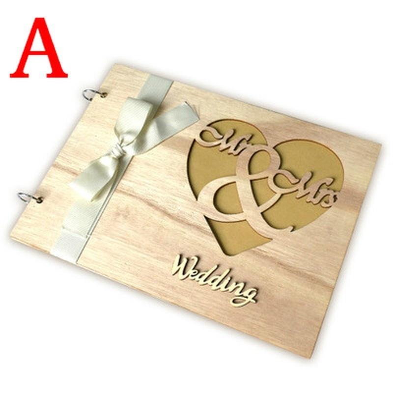 1PCS Wedding Decroation Guest Book Wooden Tree  DIY Craft Album Scrapbooking Picture Album 20 Pages LS