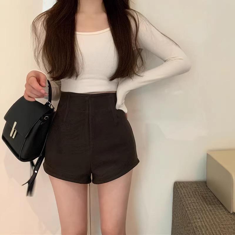 

Women s High Waist White Wool Blend A-Line Shorts, Autumn/Winter Casual Bootcut Wide Leg Pants Medium (M)