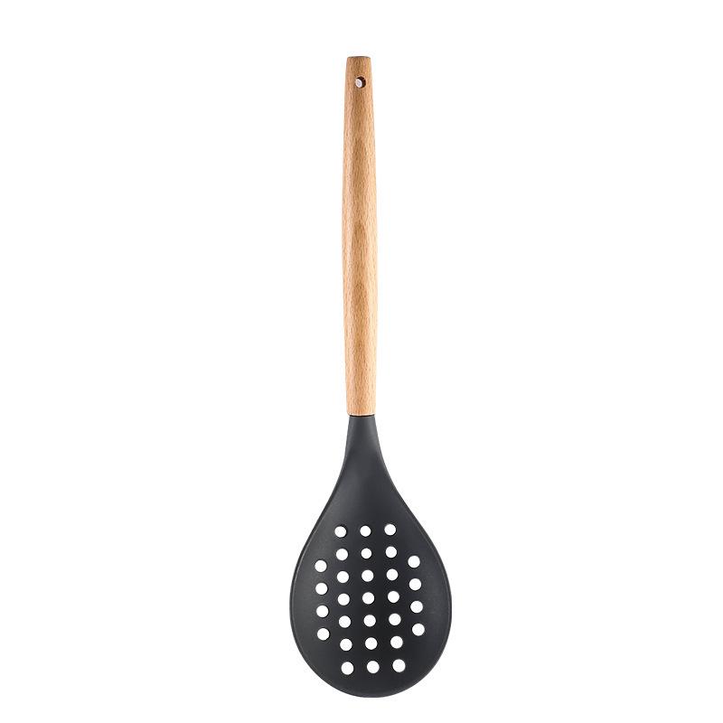 12-Piece High Temp Resistant Silicone Kitchen Utensil Set with Wooden Handles