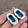Blue Topaz Gemstone Handmade 925 Sterling Silver Jewelry Earring 2.13" KKG-601
