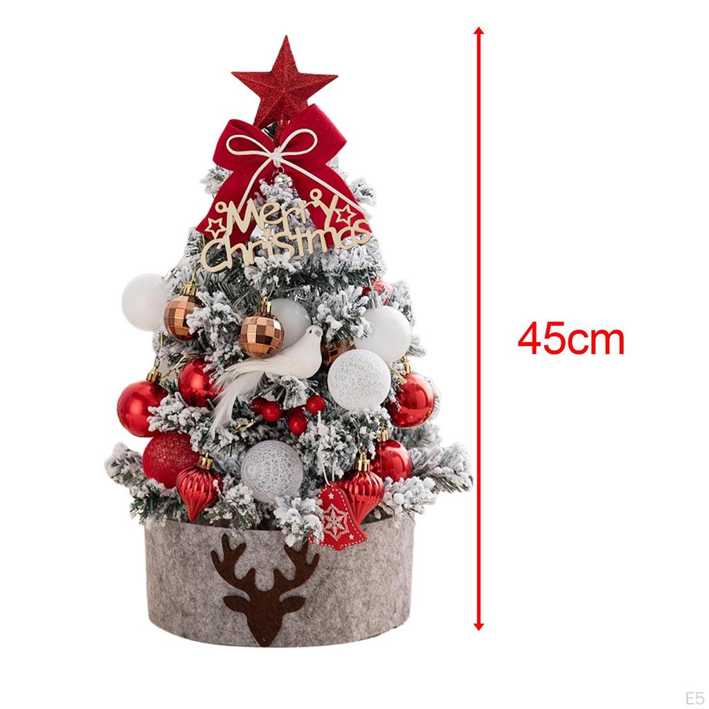 18inch DIY Tabletop Artificial Xmas Tree with Lights Countertop Decoration Versatile