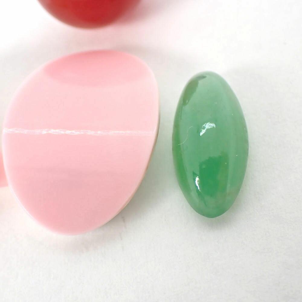 [Used] Amber, Sapphire, Conch Shell, Jade, Ruby, Etc. Loose Stones / J3-5