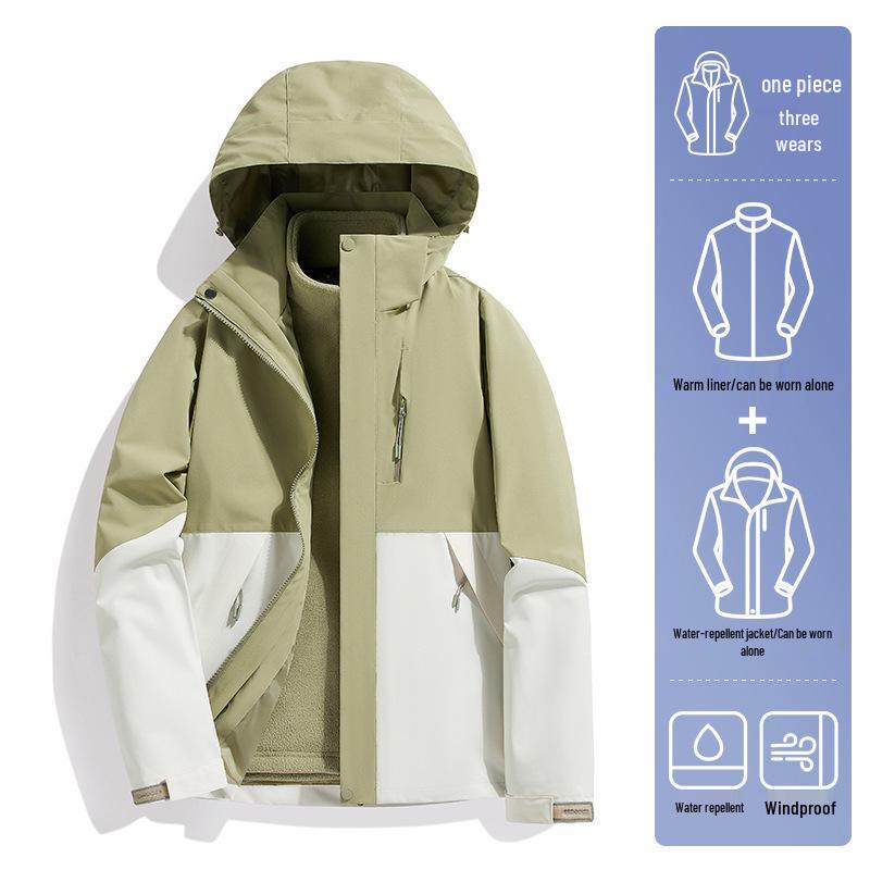 2024 Outdoor Mountain 3-in-1 Windproof & Light Rainproof Mountaineering Suit for Men & Women