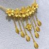 Golden Floral Tassel Clavicle Necklace - Women's Elegant Chain Set