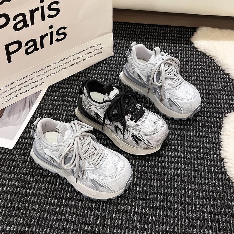 thick-soled color matching Forrest Gump shoes for women in spring and autumn 2025, new soft-soled sports and leisure shoes ins trendy dad shoes for 