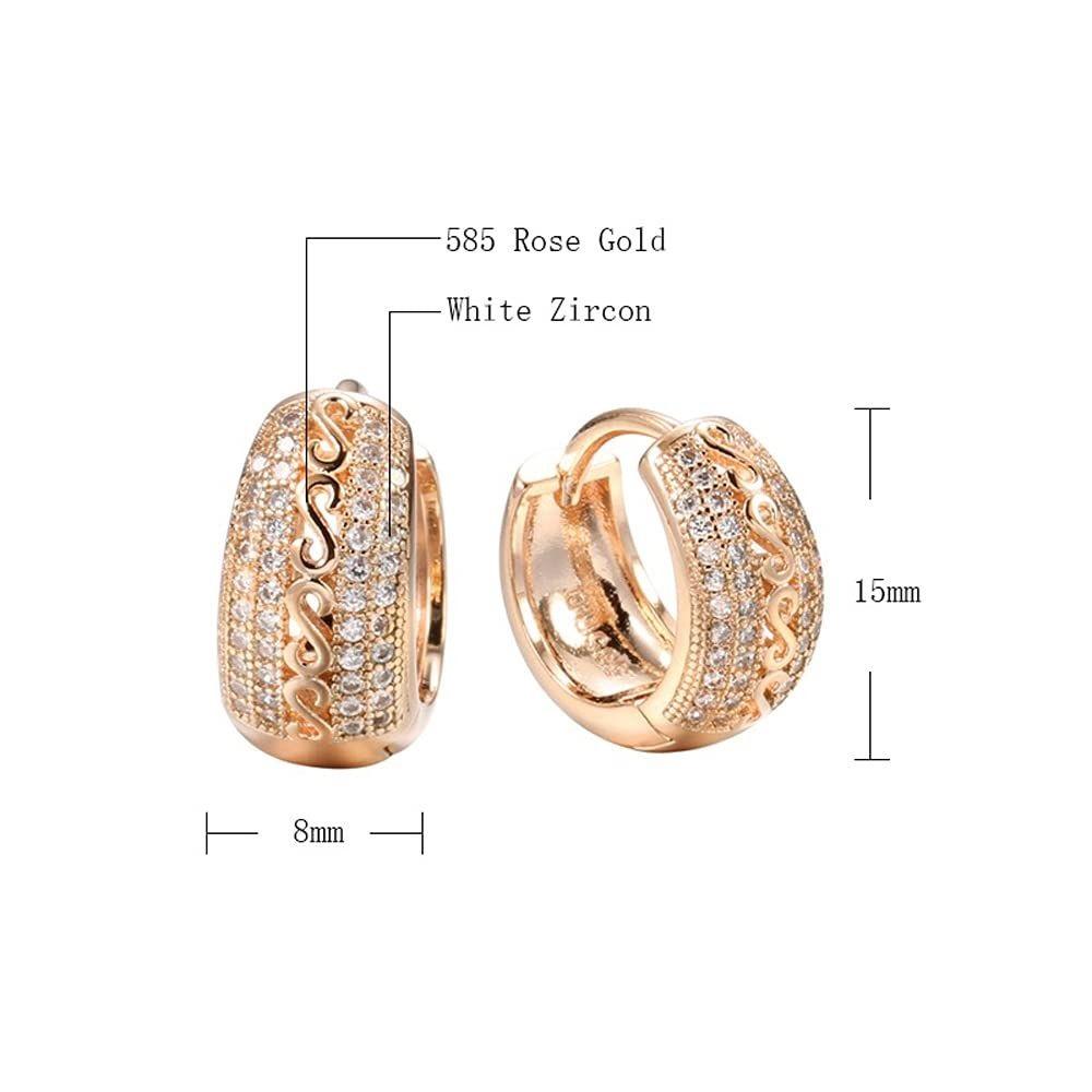 Rose Latest Fancy Stylish Copper Zircon Bali Earrings for Women and Girls