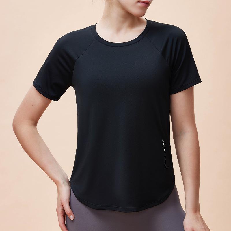 

Women s Moisture-Wicking Mesh Yoga T-Shirt - Short Sleeve Small