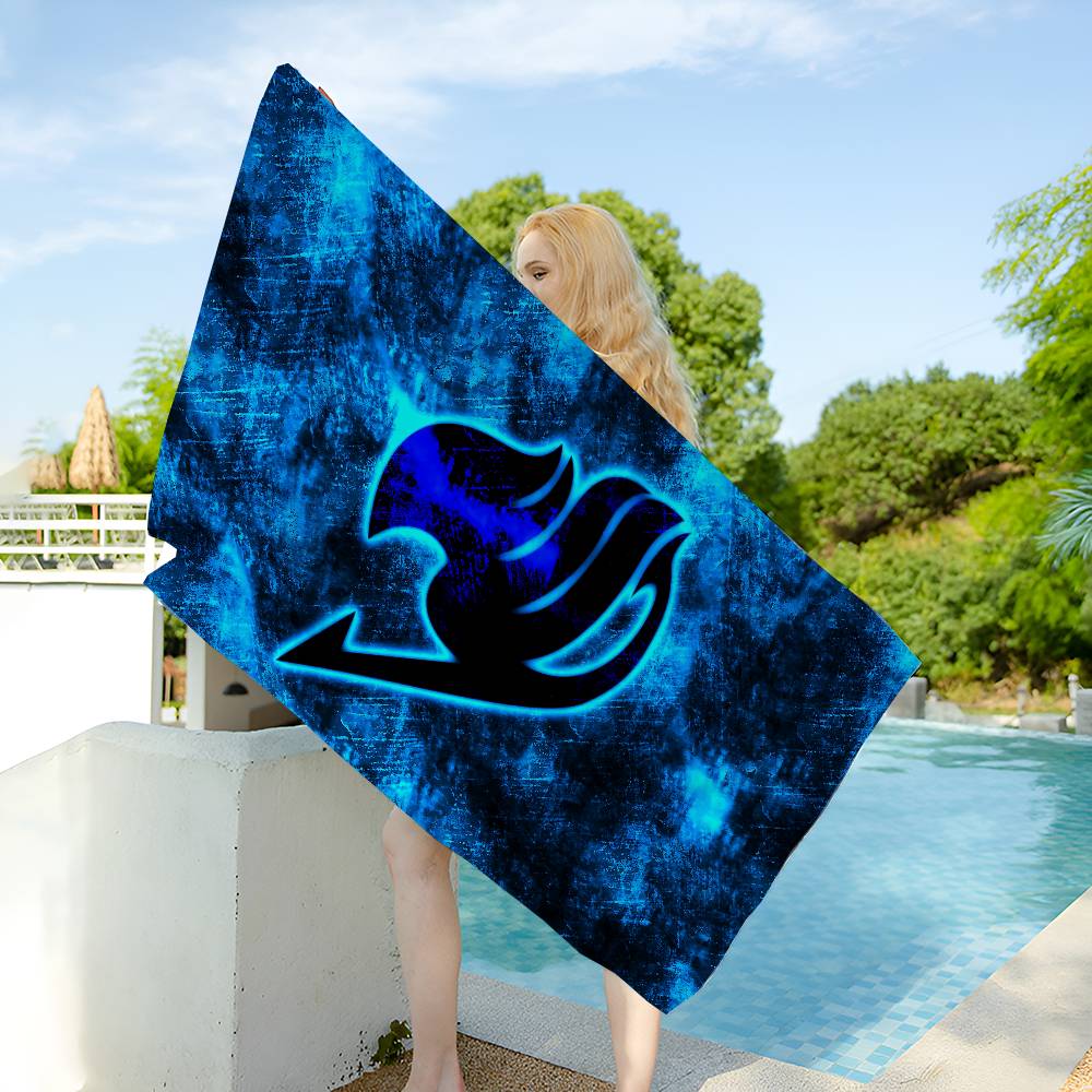 Fairy Tail Japanese Bath Towel Microfiber Soft Water Absorbing Breathable For Girl Kids Decorative Cartoon Beach Towel