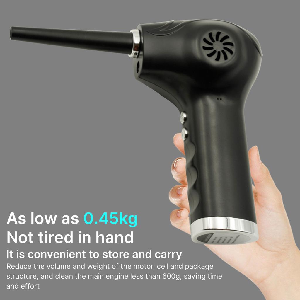 Electric   Duster with Light 60000RPM 2 Gears   Rechargeable Cordless Handheld   Blower with 5 Nozzles for Home PC Keyboard Car Interior 