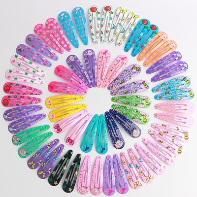 40pcs/set Colorful Printed Children Hair Clip Lovely Bangs Hairpin BB Clip Versatile Fashionable Headwear Hair Accessories