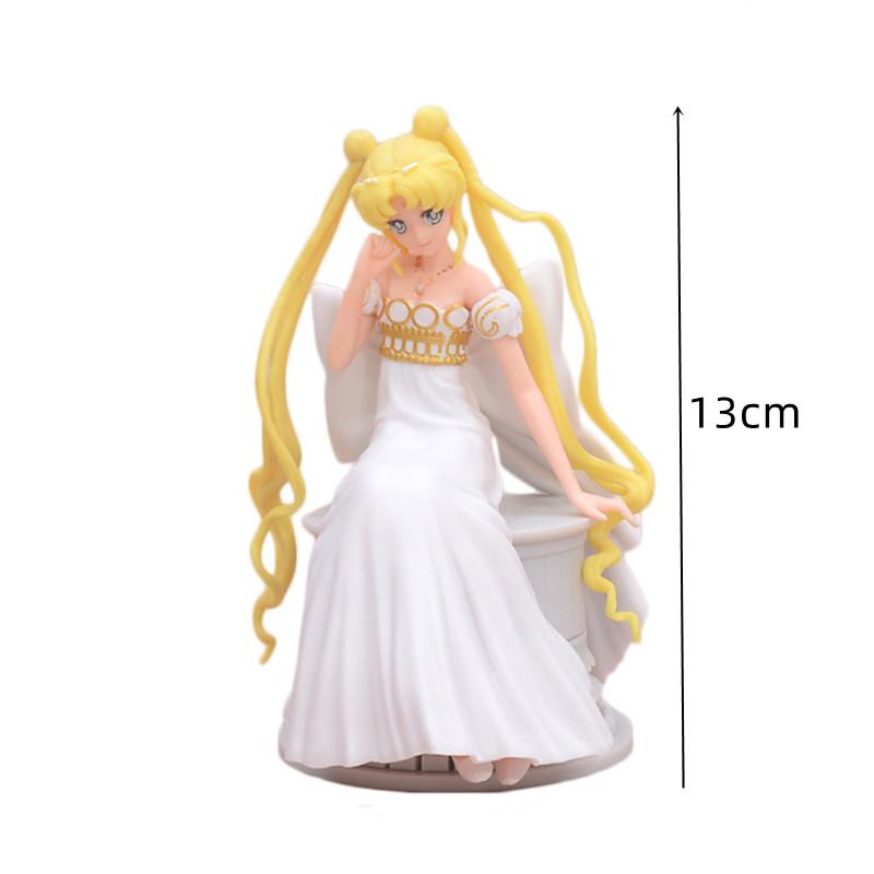 New Cartoon 23cm Anime Sailor Moon Tsukino Action Figure Wings Toy Doll Cake Decoration PVC Model Girls Gift Toy for kid