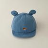 Cartoon Bear Baby Baseball Hat with Ears Cute Solid Color Infant Peaked Cap Kawaii Spring Summer Kids Cotton Sun Hats