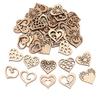 50PCS Love Heart Wood Pendant Wedding Wooden Ornament Birthday Party Decoration Valentine's Gifts Home Decor Crafts